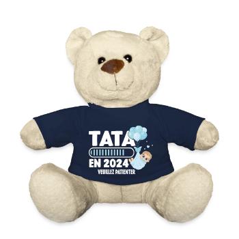 Annonce Grossesse Originale Future Tata En 2024 - Nounours - bleu marine - Devant