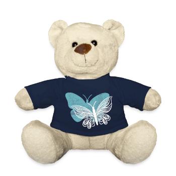 Ich liebe Schmetterlinge - Teddy - French Navy - Vorne