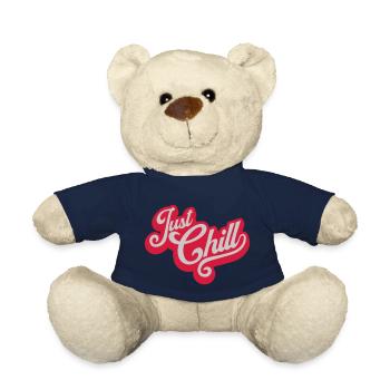 Just Chill Text Logo - Teddy Bear - french navy - Front