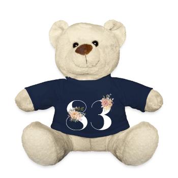 83rd anniversary in bloom (Gift of 83 years) - Teddy Bear - french navy - Front