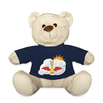 Drache für Baby, verspieltes Kinderthema - Teddy - French Navy - Vorne
