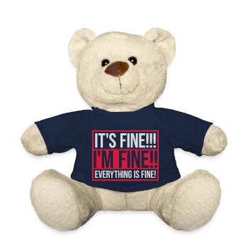 everything is fine quote - Teddy Bear - french navy - Front