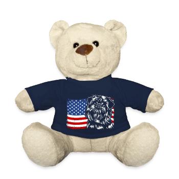 BELGISCHER ZWERGGRIFFON Amerika Fahne Wilsigns - Teddy - French Navy - Vorne
