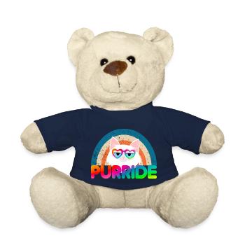 Purride Funny Cat Gay Pride Regenbogen Sonnenbrille - Teddy - French Navy - Vorne