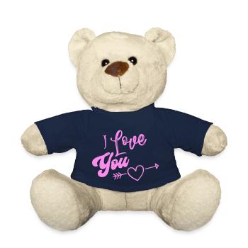 Je t'aime - Nounours - bleu marine - Devant