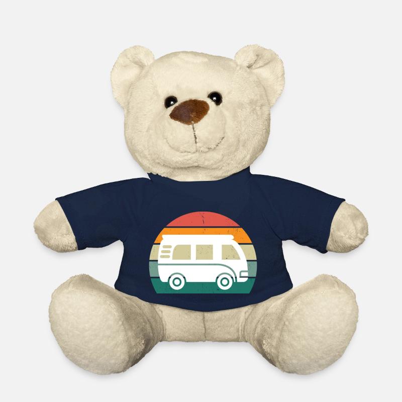 Camping-car rétro - Nounours - bleu marine