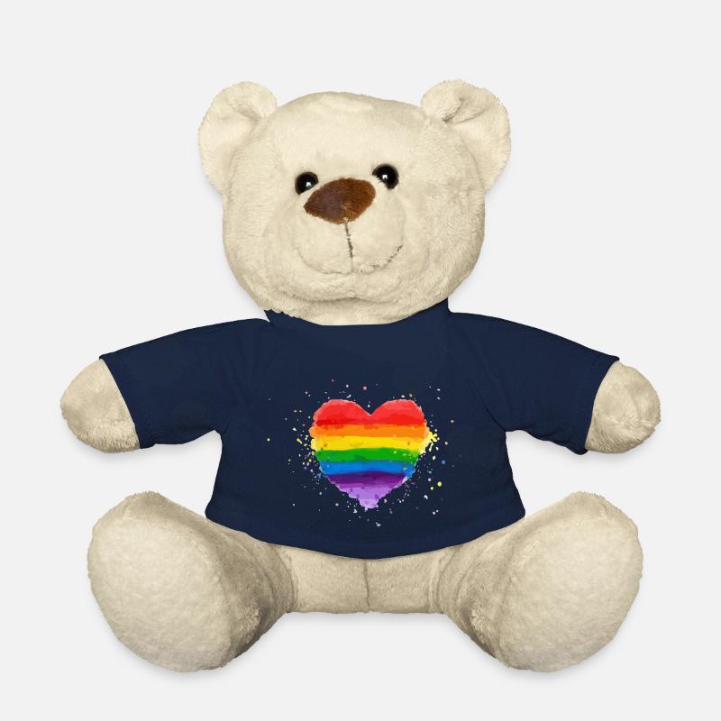 Regenbogen Herz - Teddy - French Navy