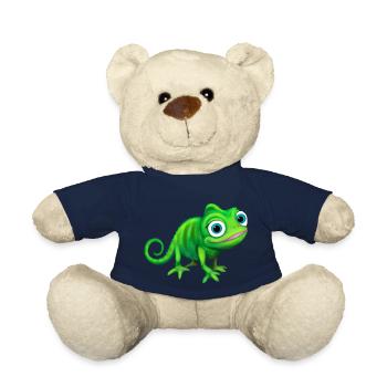 Chameleon green colorful and funny - Teddy Bear - french navy - Front