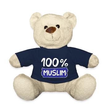 100% Muslim - Muslims - Islam - Teddy Bear - french navy - Front