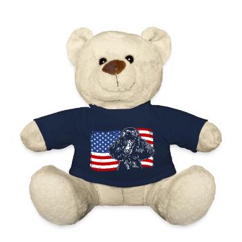 Pudel Amerika Fahne Hund Hunde Wilsigns - Teddy - French Navy - Vorne