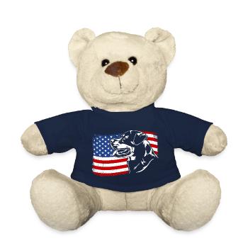 Rottweiler America Flag Dog Dogs Wilsigns - Teddy Bear - french navy - Front
