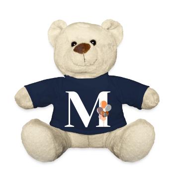 Buchstabe m Geburtstagsballon - Teddy - French Navy - Vorne