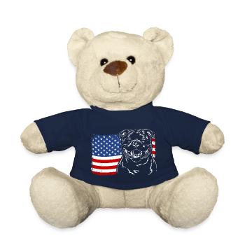 Staffordshire Bull Terrier America Flag Dogs - Nounours - bleu marine - Devant