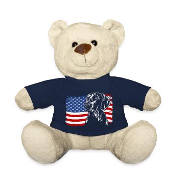 Weimaraner America Flag Dogs Hunting Dogs Wilsigns - Teddy Bear - french navy - Front