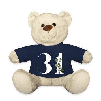 Nummer 31 Blumengrün - 31. Blumengeburtstag - Teddy - French Navy - Vorne