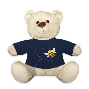 Bee with heart - Teddy Bear - french navy - Front