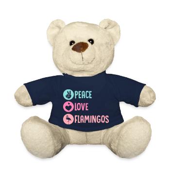 Paix Amour Flamants Mignon Oiseau Rose - Nounours - bleu marine - Devant