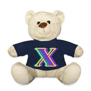 Multicolored letter x - Teddy Bear - french navy - Front