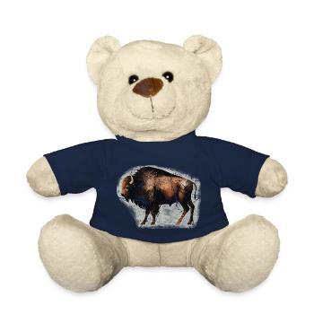 Bison Buffalo Bison Peinture grotte - Nounours - bleu marine - Devant