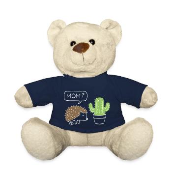 funny cactus with hedgehog gift - Teddy Bear - french navy - Front