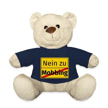 Nein zu Mobbing Ärgern Mobben Geschenk Stop - Teddy - French Navy - Vorne