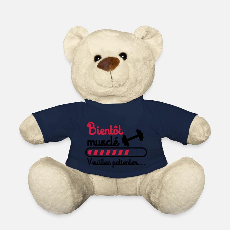 Bientôt musclé, cadeau musculation, muscu - Nounours - bleu marine