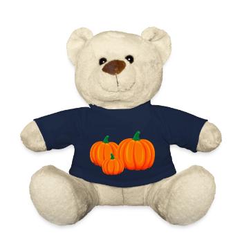 Kürbis Kürbisse Ernte Herbst Halloween Erntedank - Teddy - French Navy - Vorne