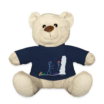 Freikletter Strichmännchen, Berg Alpen Sport Spaß - Teddy - French Navy - Vorne