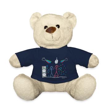 Tanzpaar Strichmännchen, Party Disco Tanz Licht - Teddy - French Navy - Vorne