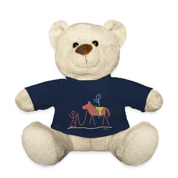 Reitlehrer Strichmännchen, Frau Pferd Ponny Hengst - Teddy - French Navy - Vorne