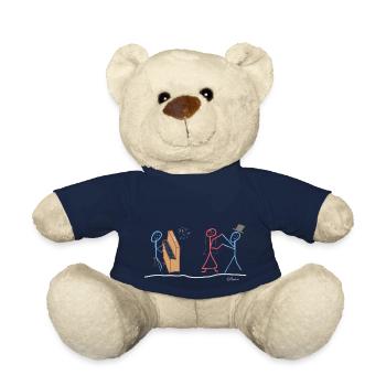 Klavier Strichmännchen, Frau Mann Musik Paar Tanz - Teddy - French Navy - Vorne