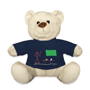 Teacher stick figure, teaching education profession - Teddy Bear - french navy - Front