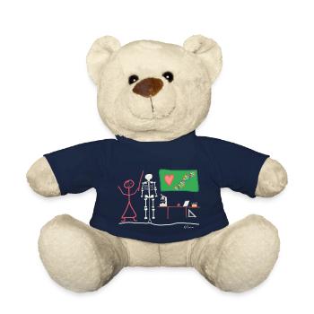Biology stick figure school human teacher - Teddy Bear - french navy - Front
