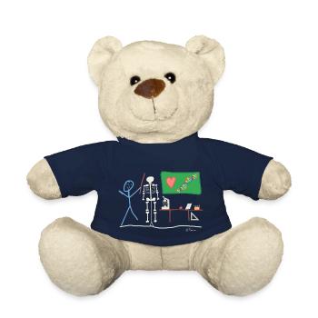 Teacher pupil stickman biology nature - Teddy Bear - french navy - Front