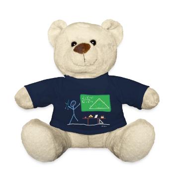 Schule Strichmännnchen, Geometrie Aufgabe Mathe - Teddy - French Navy - Vorne