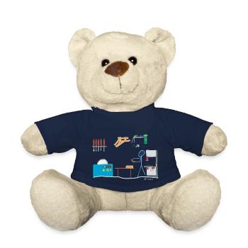 Tischler Schreiner Strichmännchen Handwerk Holz - Teddy - French Navy - Vorne
