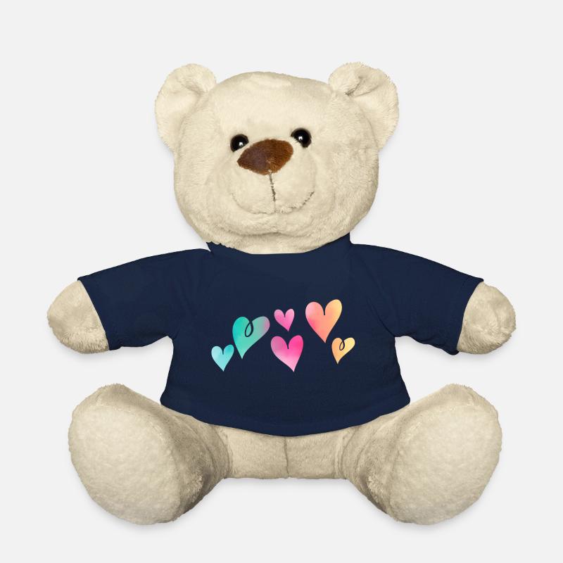 Coeurs - Nounours - bleu marine