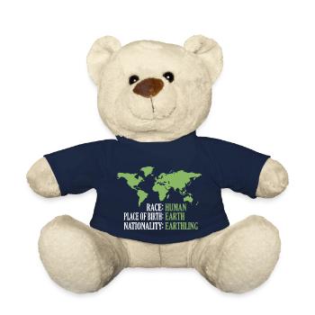 Race homme lieu de naissance Terre nationalité terrien - Nounours - bleu marine - Devant