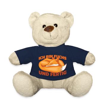 Süßer Fuchs mit Spruch Fuchs und fertig - Teddy - French Navy - Vorne