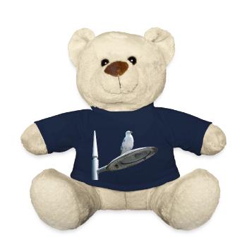 Seagull On A Lamp Post - Teddy Bear - french navy - Front