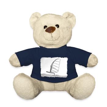 Windsurf Foil / Foiling Hand-Drawing Sketch - Teddy Bear - french navy - Front