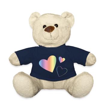 Rainbow Hearts - Teddy Bear - french navy - Front