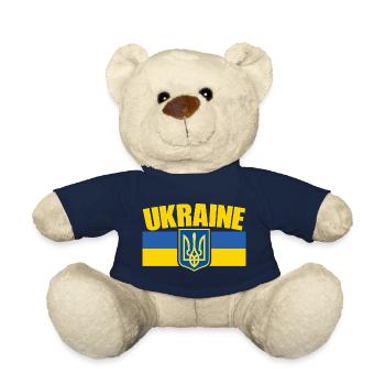 Symbole du drapeau de l’Ukraine - Drapeau de l’Ukraine - Nounours - bleu marine - Devant