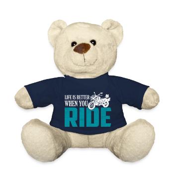 La vie est meilleure quand vous conduisez une moto de motard - Nounours - bleu marine - Devant