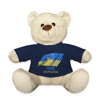 Free Україна T-Shirt Ukraine Flagge Frau Geschenk - Teddy - French Navy - Vorne