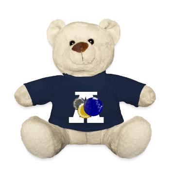 Kugel Kreis Design Glitzer Weihnachten Neujahr A - Teddy - French Navy - Vorne