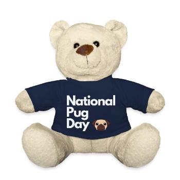 National Pug Day Mops - Teddy Bear - french navy - Front