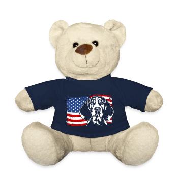 Beagle America Flag Dogs Dog Wilsigns - Teddy Bear - french navy - Front