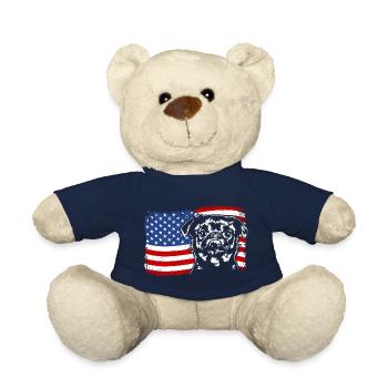 Brussels Griffon Amerika Fahne Hunde Wilsigns - Teddy - French Navy - Vorne