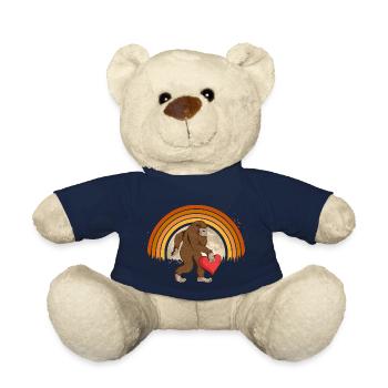 Bigfoot Heart Saint-Valentin Garçons Hommes Amour - Nounours - bleu marine - Devant